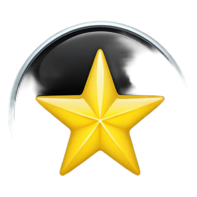 Make a star inside a clean black circle only and the star looks like the star in ios keyboard ⭐️  sticker