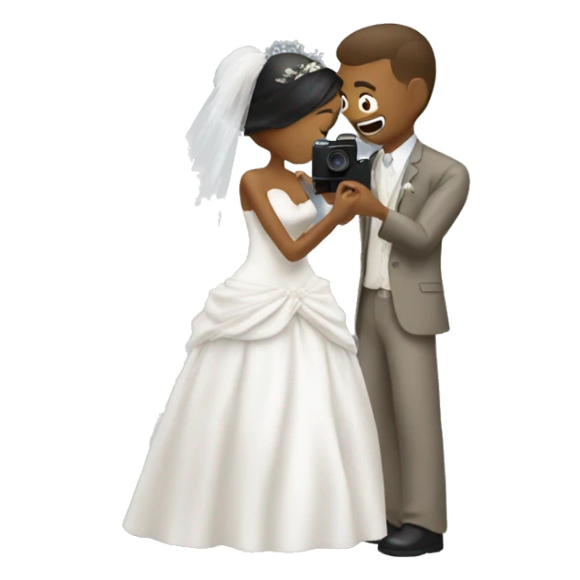 bride taking picture of goom sticker