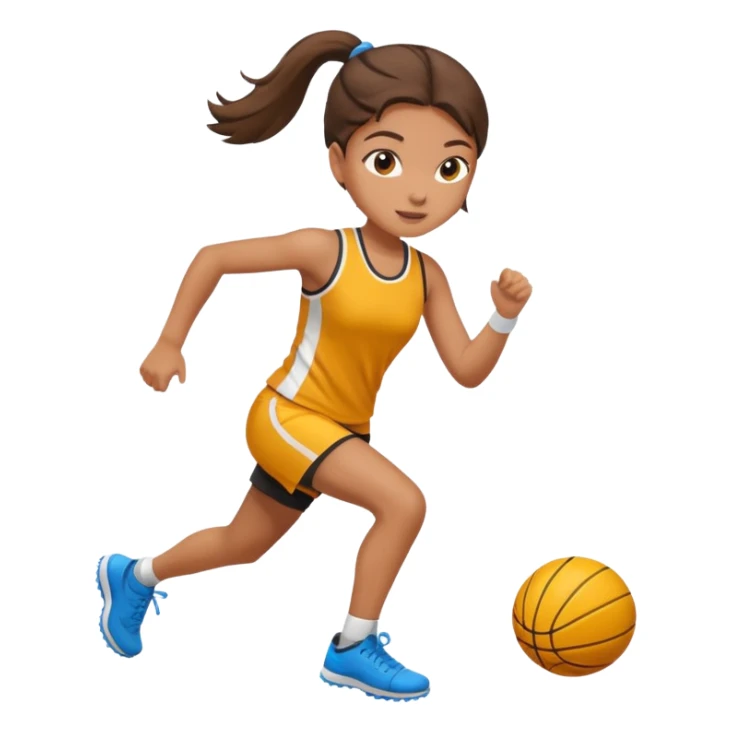 A young girl does sports sticker