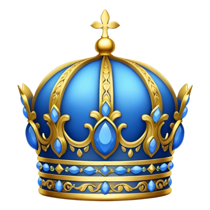 Blue crown with inlaid lemons sticker