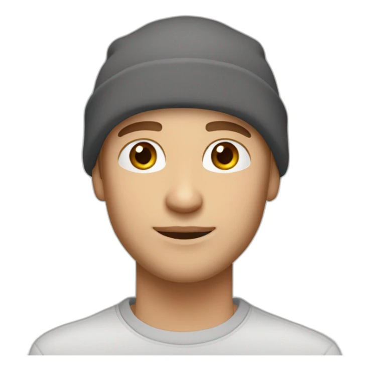 man caucasian shaved head hazel eyes stubble wearing a slouchy beanie sticker