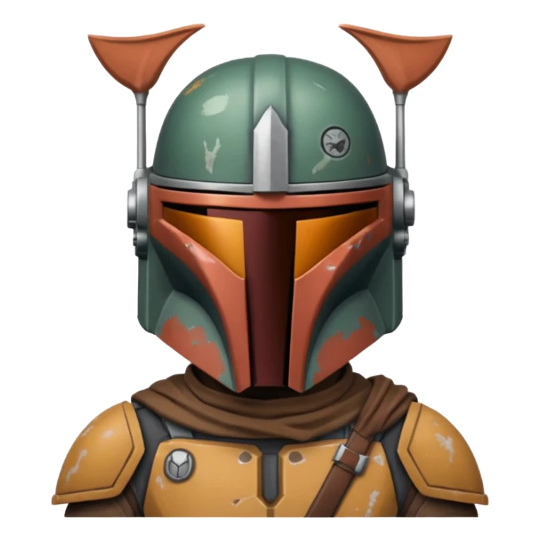 combine a stars wars mandalorian bounty hunter with my face? sticker