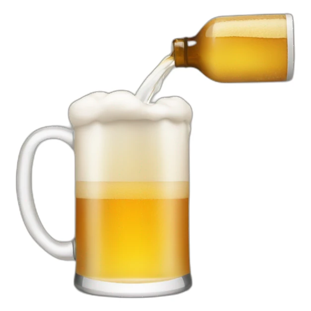 pouring a bottle of beer in a mug sticker