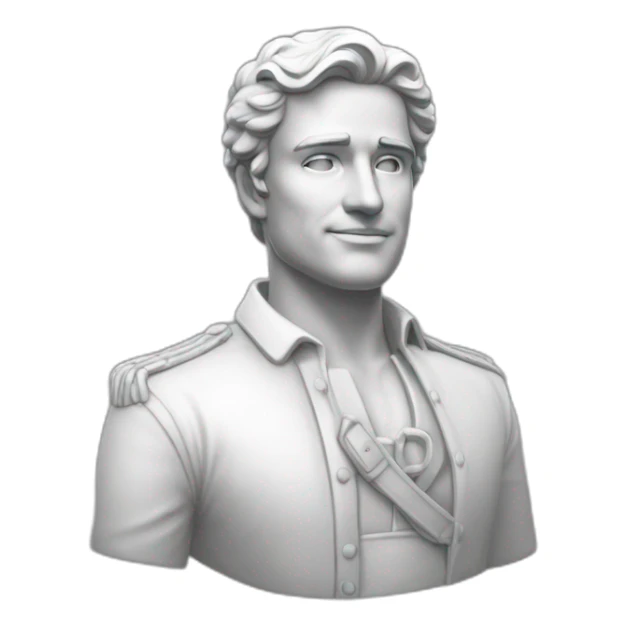 Grande estátua de um Homem branco romano sem roupa. Há destaque para sua v-line na cintura e seu bico do peito enorme. sticker