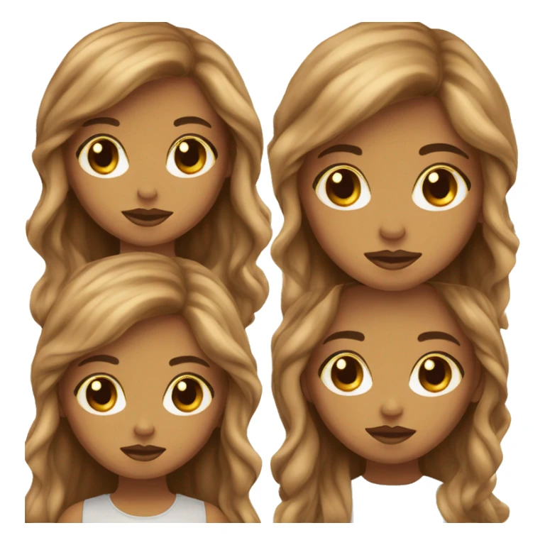 caramel long hair gorl with brown eyes and pretty lips  sticker