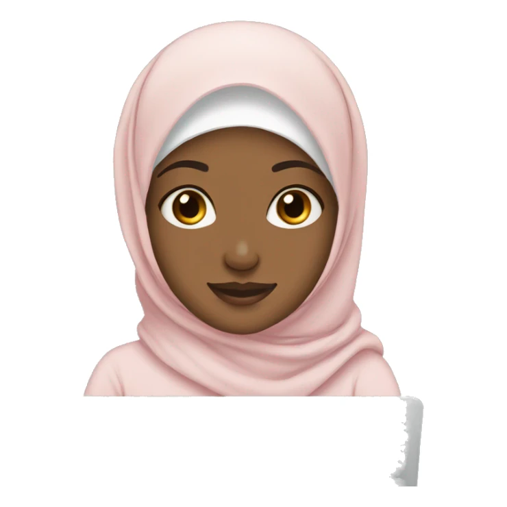 hijabi girl white skin tone with laptop sticker