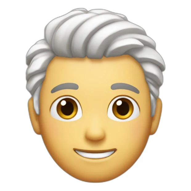 Chico con el pelo de lado color cafe y piel blanca bonito sticker