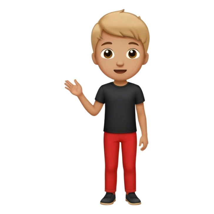 Boy singing in red pants and a black shirt sticker