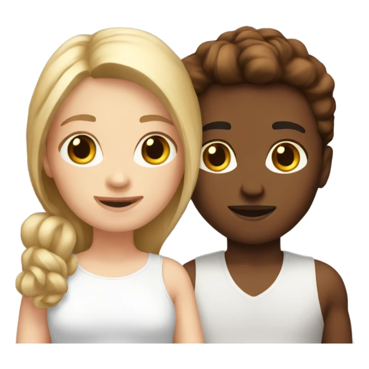 best friends both white with brown hair sticker