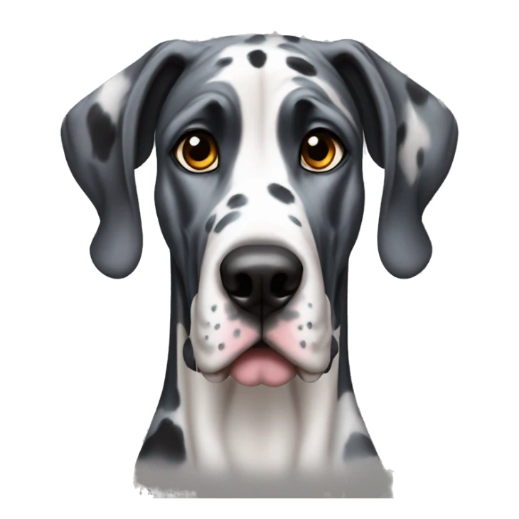 Harlequin Great dane with blue eyes sticker