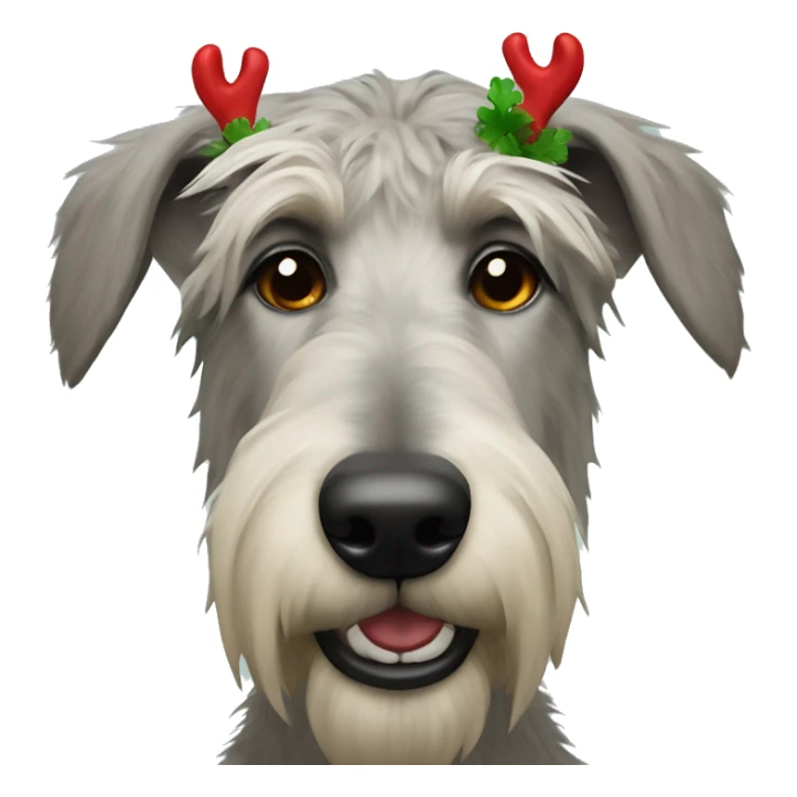  Irish wolfhound dog with reindeer antlers headband sticker