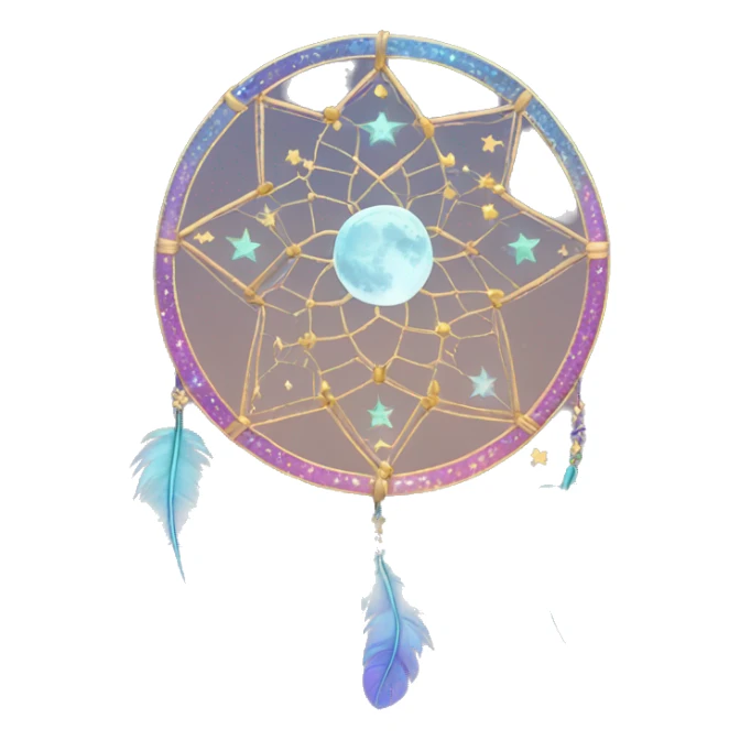 Sparkly moon-and-stars dreamcatcher sticker