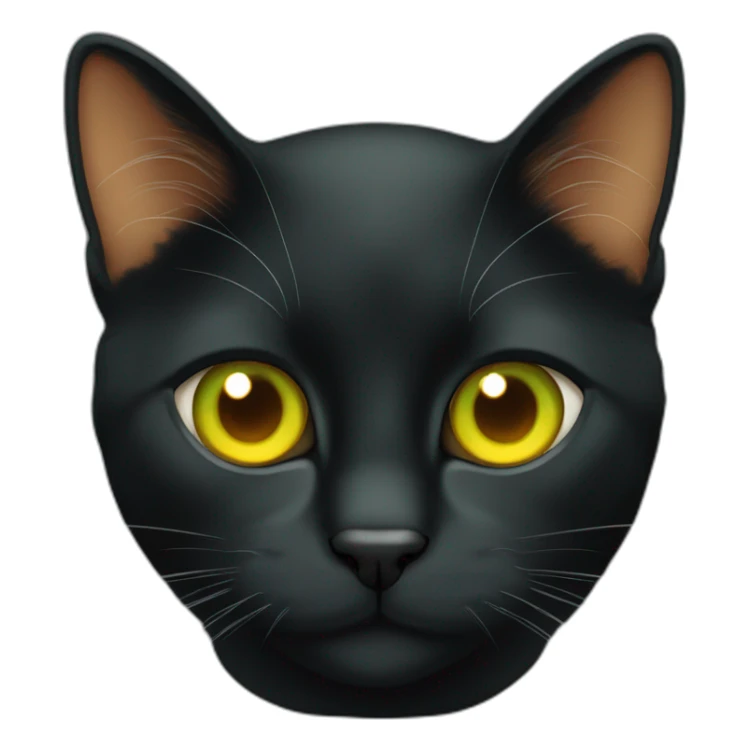 Black orange cat with yellow eyes and Green pupils sticker