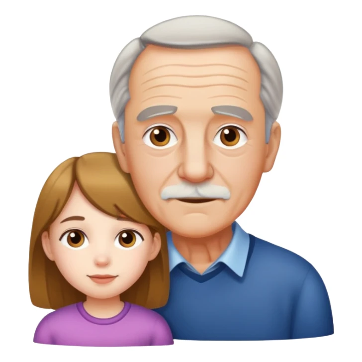 Young girl with grandad sticker