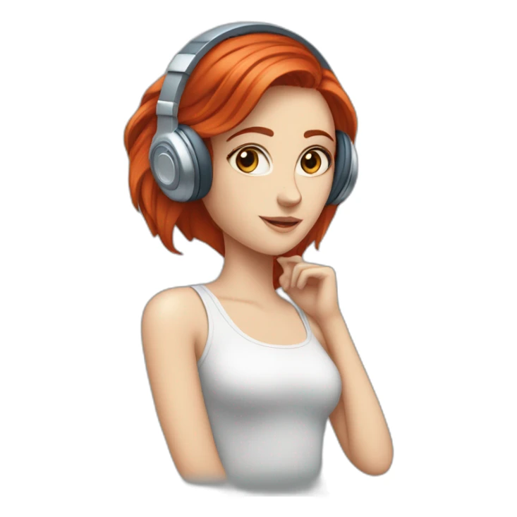 white-girl-red-hair-blue-eyes-wearing-headphones sticker