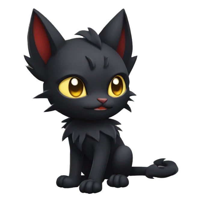Black Edgy Gothic Litten-Bat-cat-Fakemon full body sticker