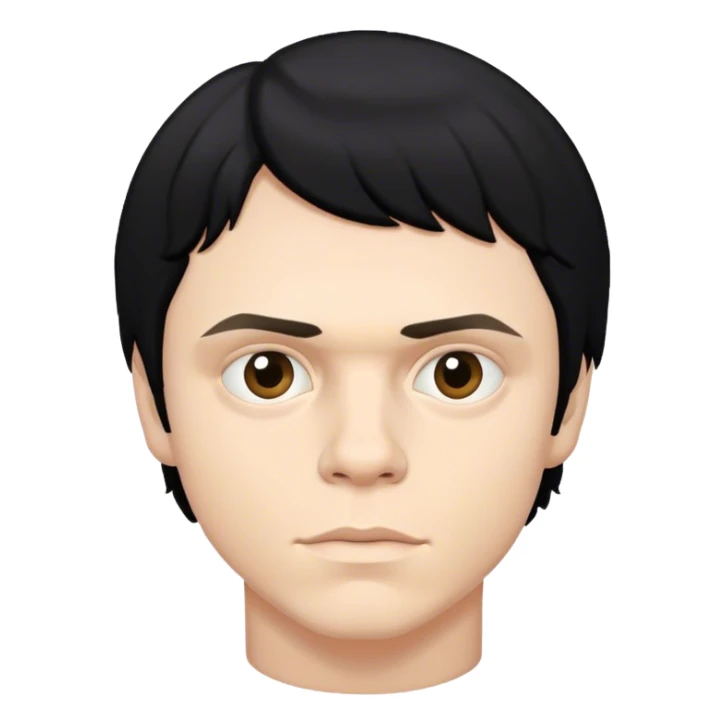 evan peters black hair sticker