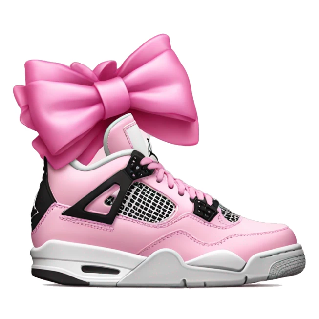 Jordan 4 pink with pink bow sticker