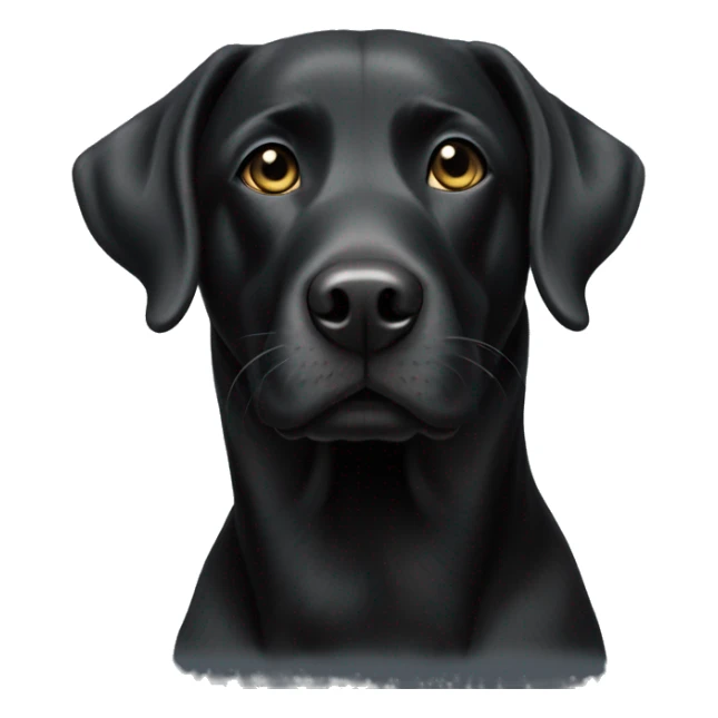 Realistic Black Labrador mix with white spot on chest sticker