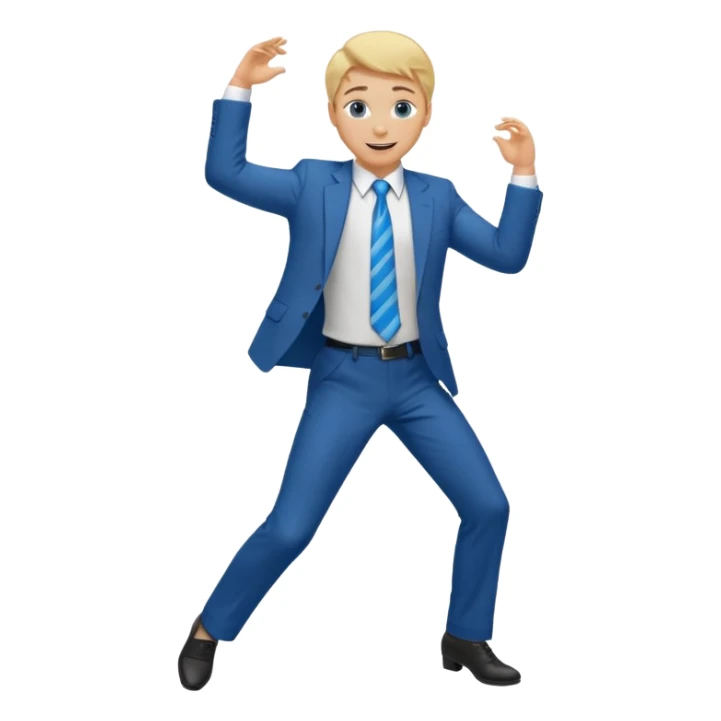 Blonde guy blue eyes dancing. Also wearing a suit and tie sticker