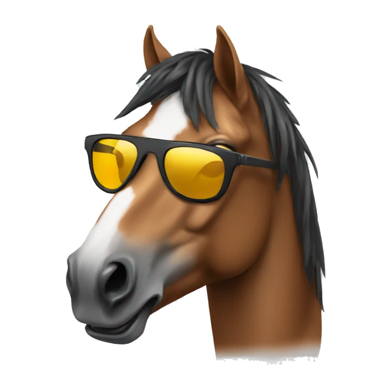 a horse with sunglasses in a car sticker