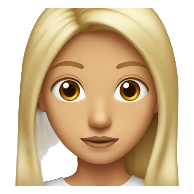 Pelo castaño claro,ojos miel/verdosos sticker