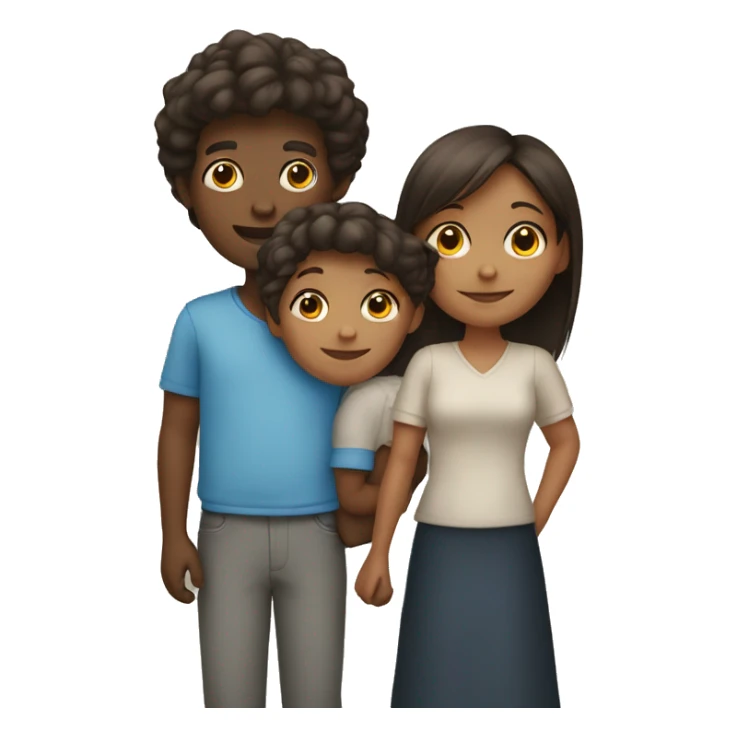 family with one girl and one boy sticker