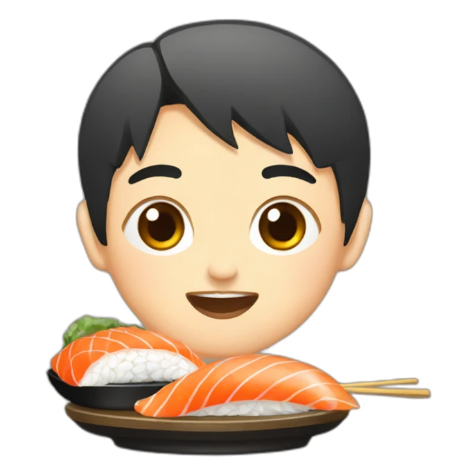 asiat who eat sushis sticker