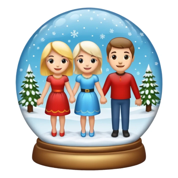 Schneekugel mit zwei Liebespaar sticker