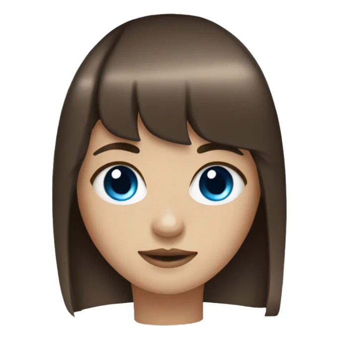 Brown hair blue eye girl with bangs  sticker