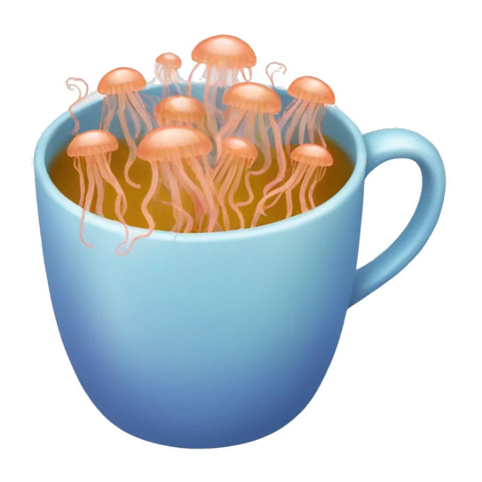 A cup full of small jellyfish  sticker