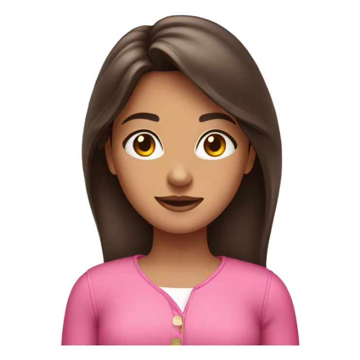 Brunette girl in pink outfit  sticker