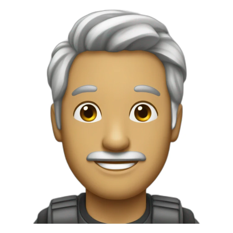 homem de cabelos grisalhos sorrindo sticker