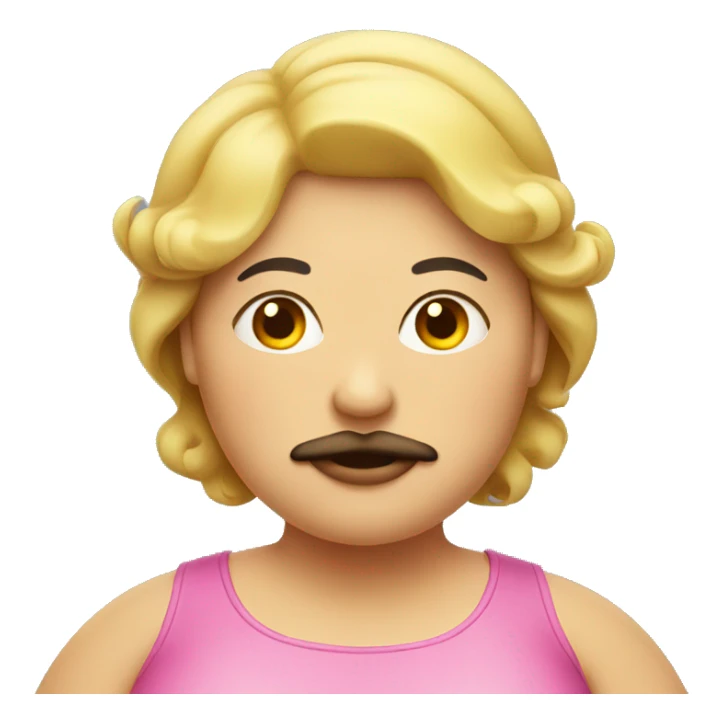 a fat woman with a mustache sticker