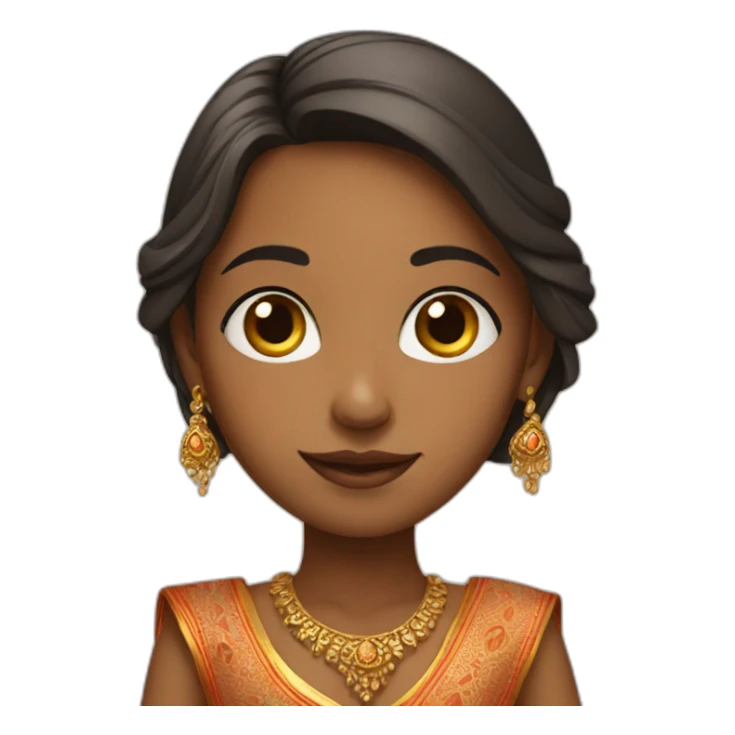 Girl wearing indian outfit sticker