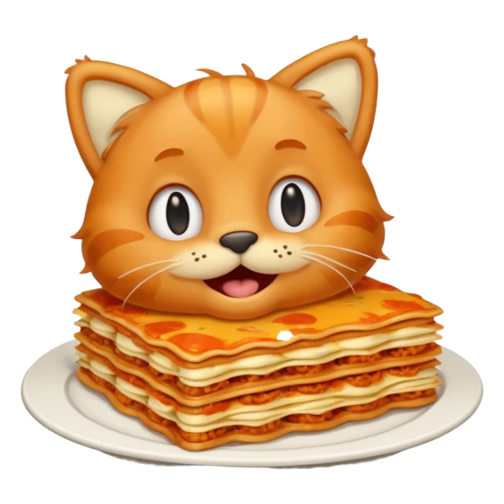 Garfield eating a lasagna sticker