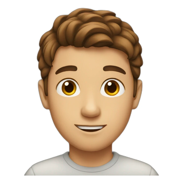 a boy with brown hair in front sticker