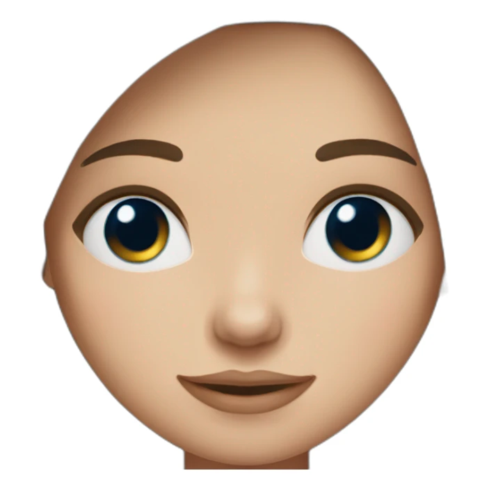 girl with straight medium brown hair, light skin and blue eyes sticker