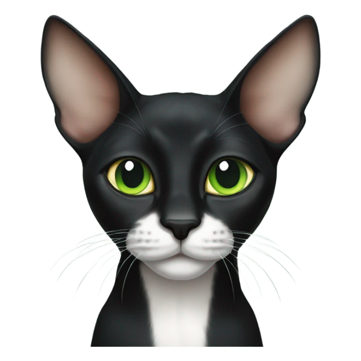  green eyed sphinx black cat with white spot on the nose sticker