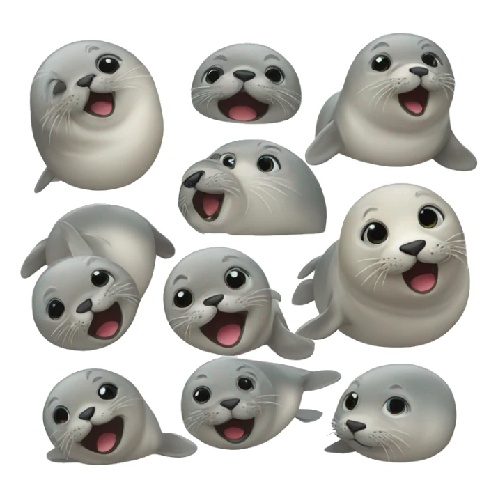 seal displaying all kinds of emotions sticker