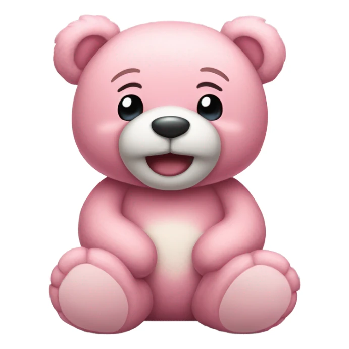 Happy Valentines Yoyi big pink teddy bear sticker