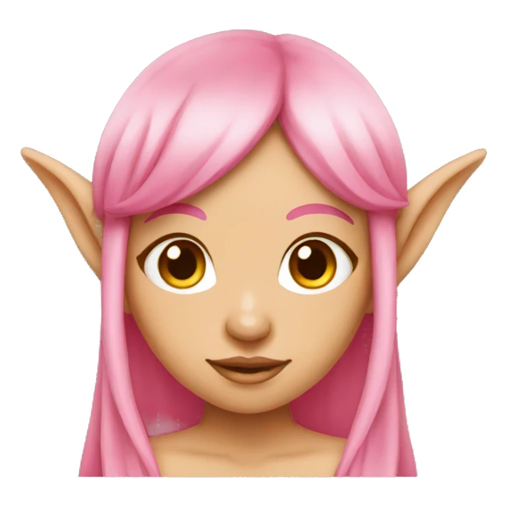 tan skinned elf girl with pink hair sticker