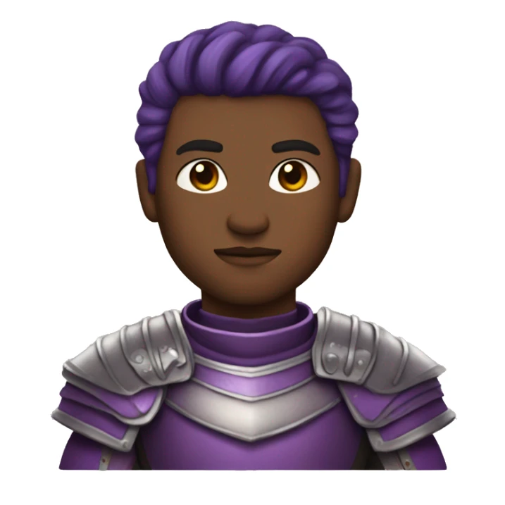 Purple armored warrior. No beard. Brown eyes sticker