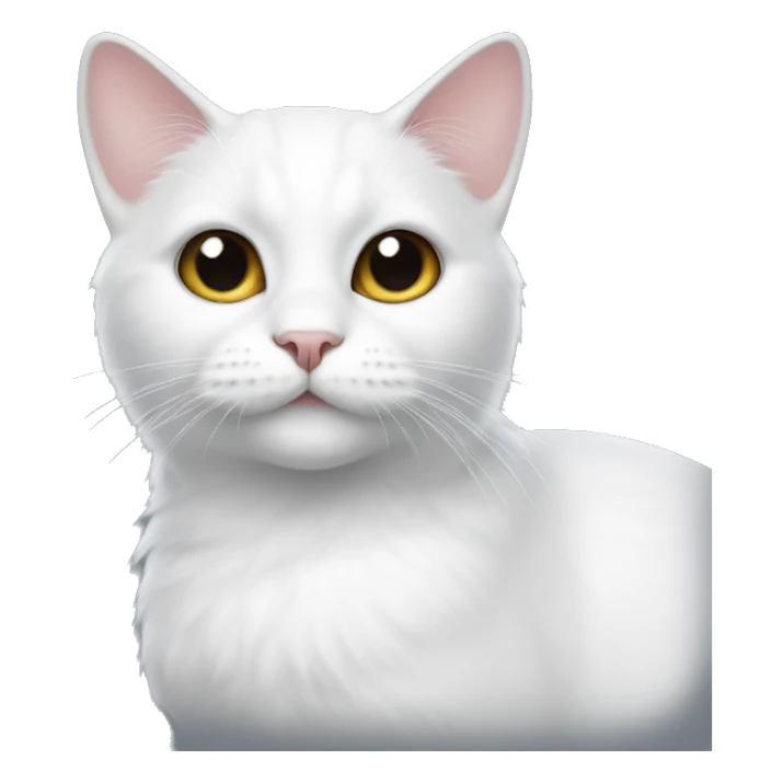 short fur white cat with black spot next to his right ear sticker