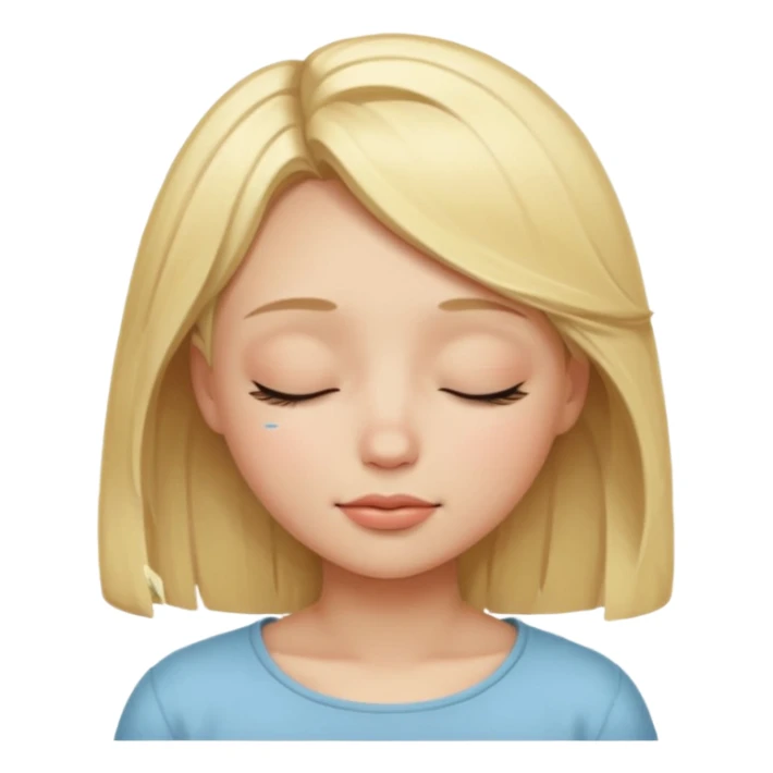 closed eyes blonde girl sticker