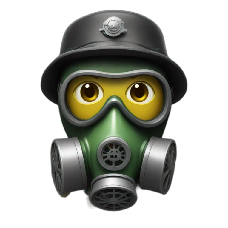 gas mask German officer sticker
