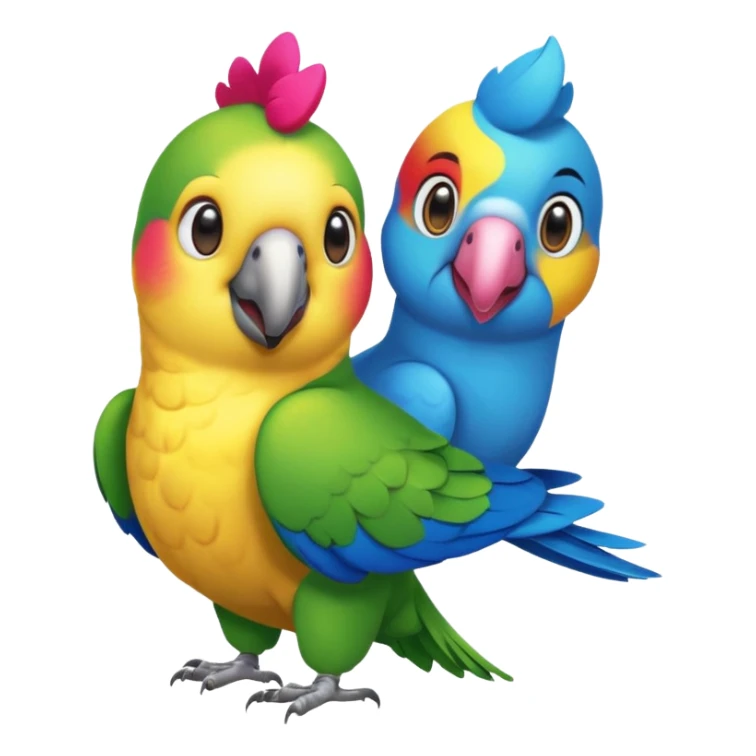 create animated emoji with the party parrot and the golang mascot next to it sticker