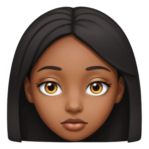 black girl with one crossed eye sticker