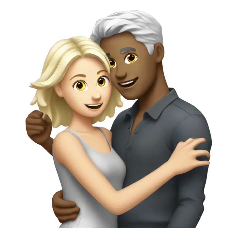Blonde girl and grey hair white  boy dancing  sticker
