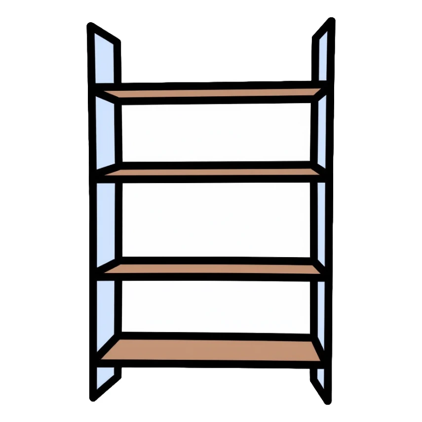 Modern minimalist shelving unit sticker